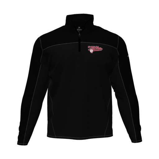 [CUS-DFW-QTRZ-PER-LSL-BLK-AS-LOGO1] Quarter Zip Pullover (Adult S, Black, Logo 1)