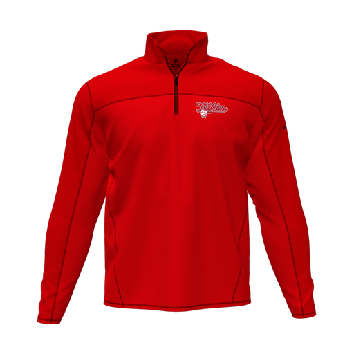 [CUS-DFW-QTRZ-PER-LSL-RED-AS-LOGO1] Quarter Zip Pullover (Adult S, Red, Logo 1)