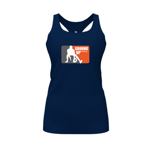 [CUS-DFW-RCBK-PER-NVY-FYS-LOGO2] Racerback Tank Top (Female Youth S, Navy, Logo 2)