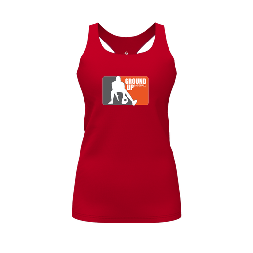 [CUS-DFW-RCBK-PER-RED-FYS-LOGO2] Racerback Tank Top (Female Youth S, Red, Logo 2)