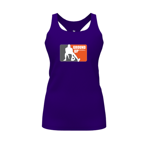 [FT0TRBPP-FYS-LOGO2] Decker Racerback Tank Top (Female Youth S, Purple, Logo 2)
