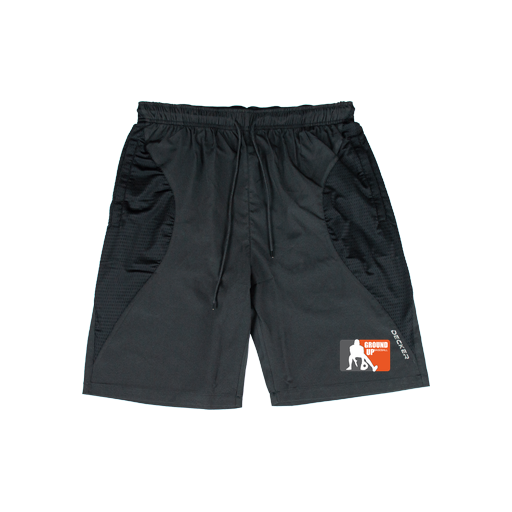 [CUS-DFW-SHOR-PER-CRV-BLK-YXXS-LOGO2] Shorts (Curve Shorts) (Youth XXS, Black, Logo 2)