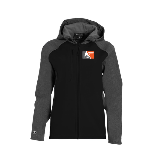 [229357.H05.XS-LOGO2] Soft Shell Full Zip Jacket - Womens (Female Adult XS, Black, Logo 2)