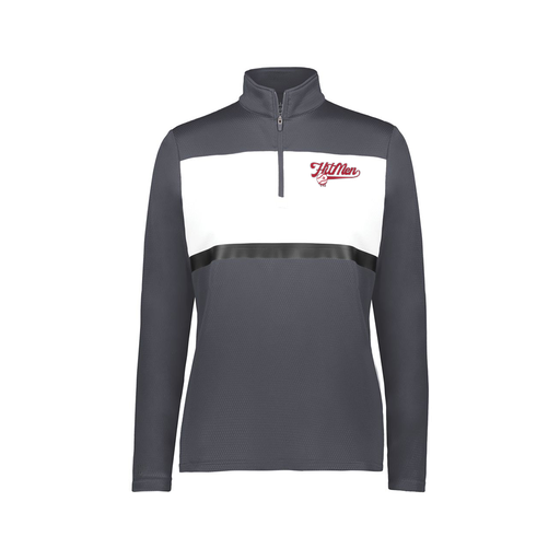 [222791.F52.XS-LOGO1] Ladies Bold 1/4 Zip Pullover (Female Adult XS, Gray, Logo 1)