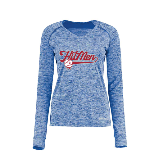 [222770.U55.XS-LOGO1] Ladies Electric Long Sleeve Shirt (Female Adult XS, Royal, Logo 1)