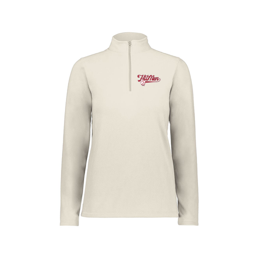 [6864.53T.XS-LOGO1] Ladies MicroFleece 1/4 Zip Pullover (Female Adult XS, White, Logo 1)