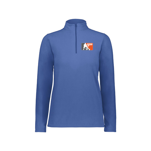 [6864.060.XS-LOGO2] Ladies MicroFleece 1/4 Zip Pullover (Female Adult XS, Royal, Logo 2)