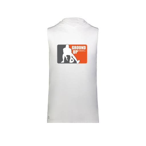 [222590.005.XS-LOGO2] Men's CoolDry Sleeveless Hoodie (Adult XS, White, Logo 2)