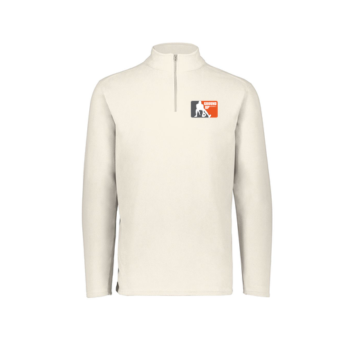 [6863.53T.XS-LOGO2] Men's MicroFleece 1/4 Zip Pullover (Adult XS, White, Logo 2)