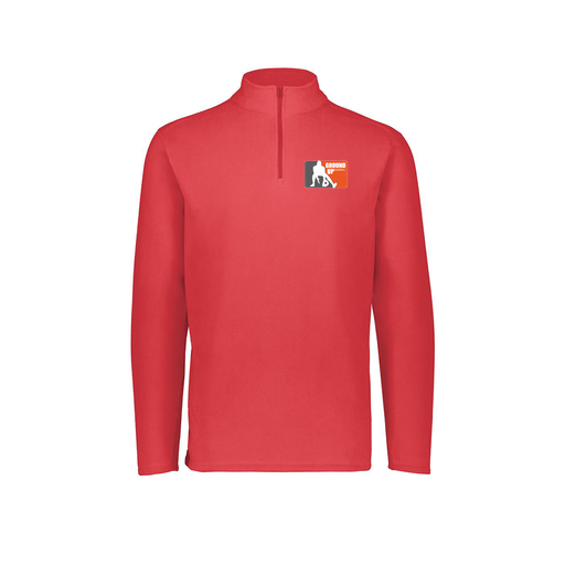 [6863.083.XS-LOGO2] Men's MicroFleece 1/4 Zip Pullover (Adult XS, Red, Logo 2)