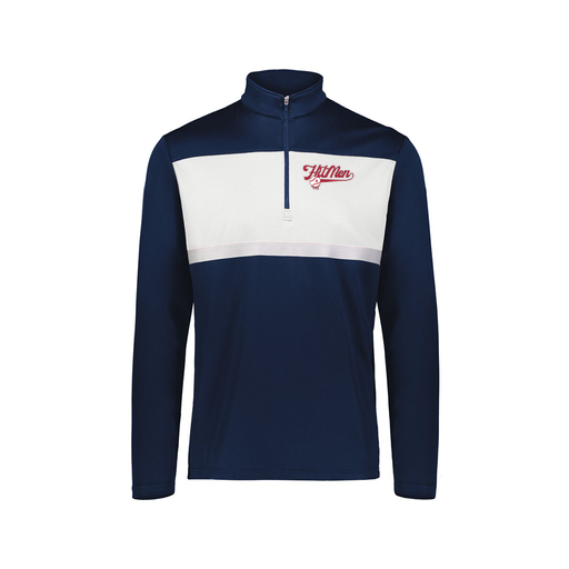 [222691.301.S-LOGO1] Youth Bold 1/4 Zip Pullover (Youth S, Navy, Logo 1)