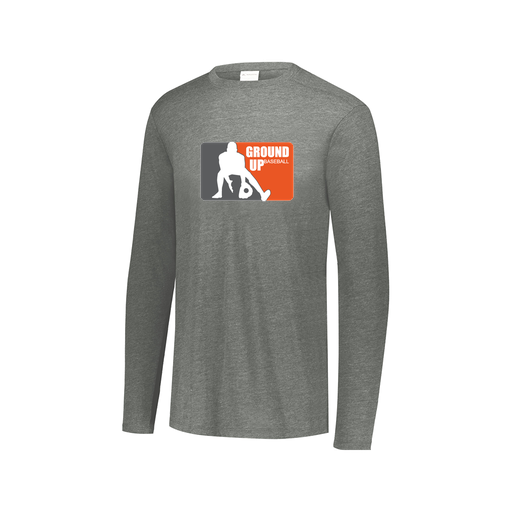 [FTLCUBGY-AXS-LOGO2] Decker Men's Tri-Blend T-Shirt - Long Sleeve (Adult XS, Gray, Logo 2)