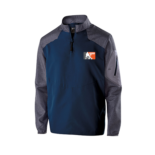 [229155.H03.XS-LOGO2] Men's Raider LS Pullover (Adult XS, Navy, Logo 2)