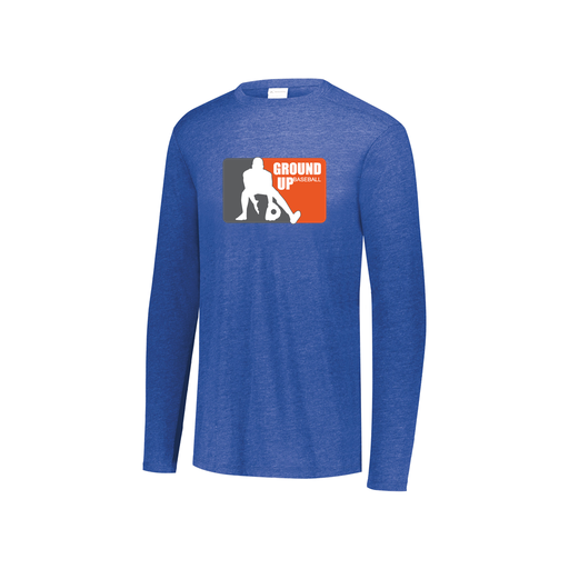 [FTLCUBRY-YS-LOGO2] Decker Youth Tri-Blend T-Shirt - Long Sleeve (Youth S, Royal, Logo 2)