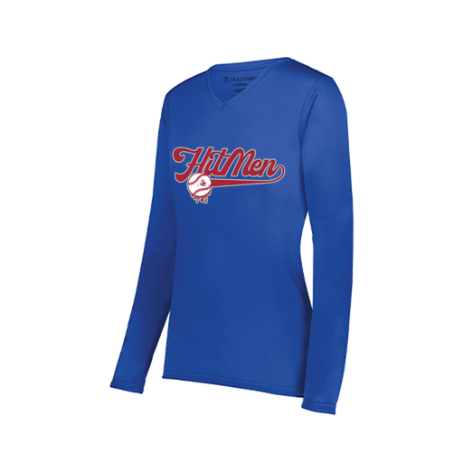 [222824.060.S-LOGO1] Ladies LS Smooth Sport Shirt (Female Adult S, Royal, Logo 1)