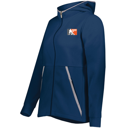 [6860.065.XS-LOGO2] Ladies Chill Full Zip Fleece (Female Adult XS, Navy, Logo 2)