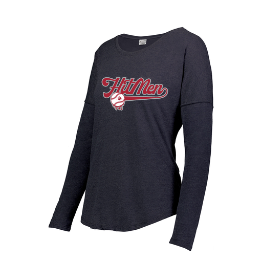 [3077.72N.XS-LOGO1] Ladies LS Ultra-blend T-Shirt (Female Adult XS, Navy, Logo 1)