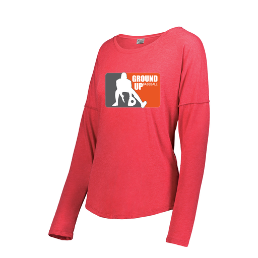 [3077.V96.XS-LOGO2] Ladies LS Ultra-blend T-Shirt (Female Adult XS, Red, Logo 2)